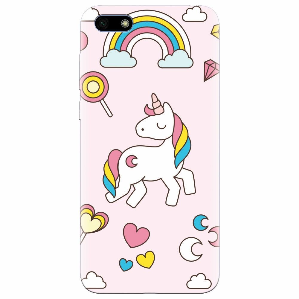 Husa silicon pentru Huawei Y5 Prime 2018, Cute Unicorn