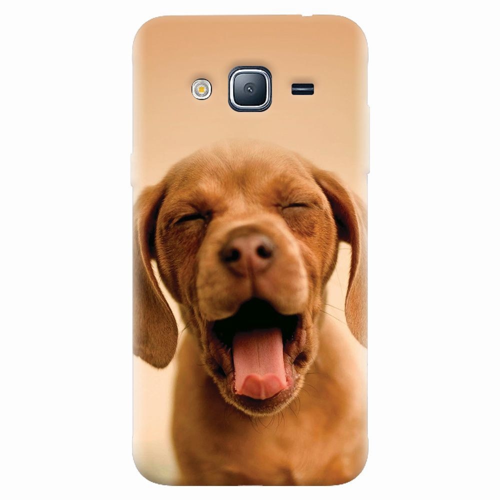 Husa silicon pentru Samsung Galaxy J7 2015, Cute Yawning Puppy