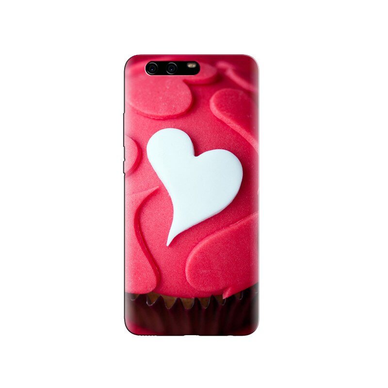 Husa Huawei P10 PLUS Pink Cupcake White Heart Valentines Day