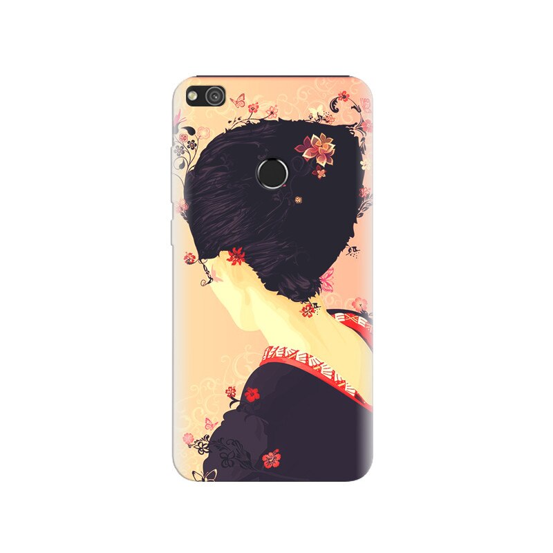 Husa Huawei P8 Lite 2017 Japanese Geisha Illustration Cherry Blossom