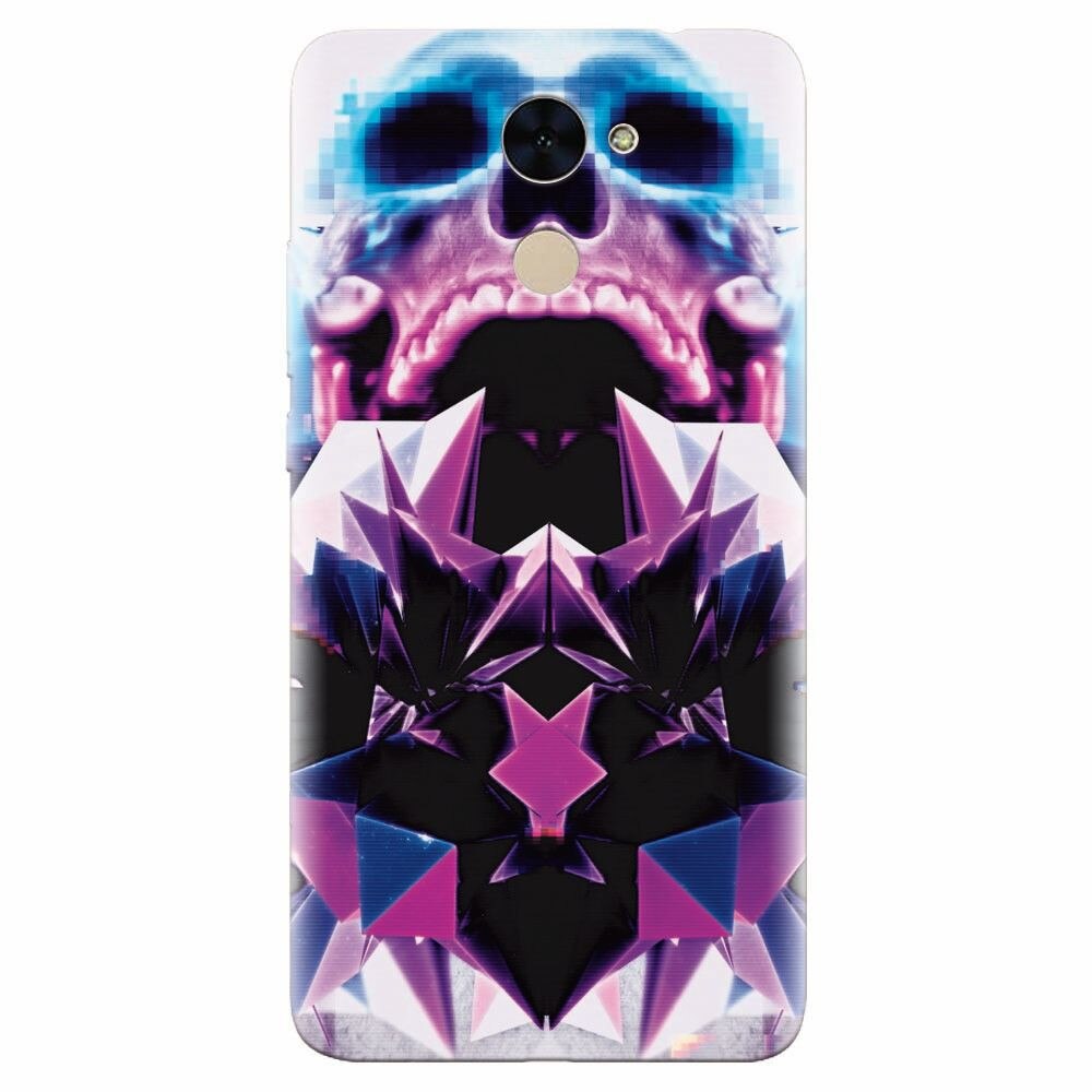Husa silicon pentru Huawei Enjoy 7 Plus, Abstract Framed Skull