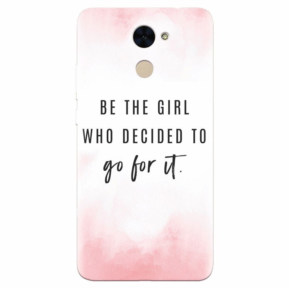 Husa silicon pentru Huawei Enjoy 7 Plus, Quotes Pink