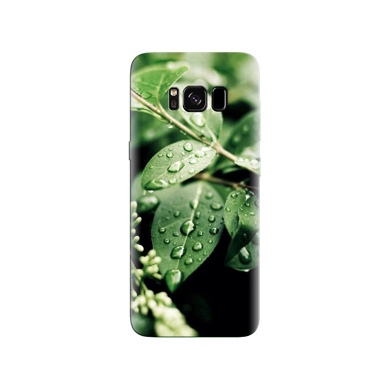 Husa Samsung S8 Macro Water On Green Leaves