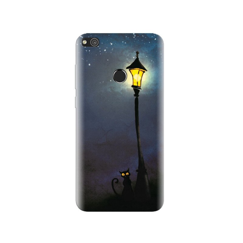 Husa Huawei P8 Lite 2017 Night Street Light Cat Art Hq