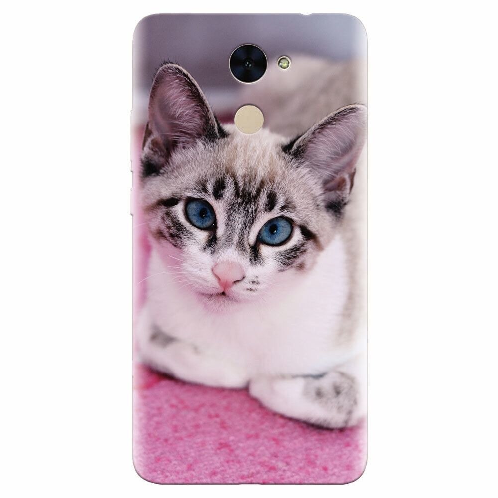 Husa silicon pentru Huawei Enjoy 7 Plus, Siamese Kitty