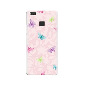 Husa Huawei P9 Lite Pink Butterfly 006 Husa Huawei P9 Lite Pink Butterfly 006