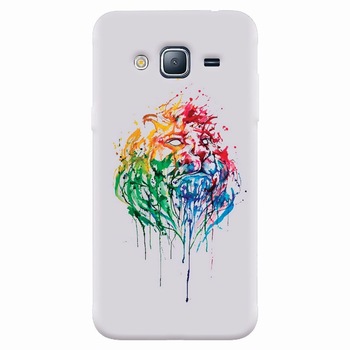 Husa silicon pentru Samsung Galaxy J5 2015, Paint Illustration Lion Head Husa silicon pentru Samsung Galaxy J5 2015, Paint Illustration Lion Head