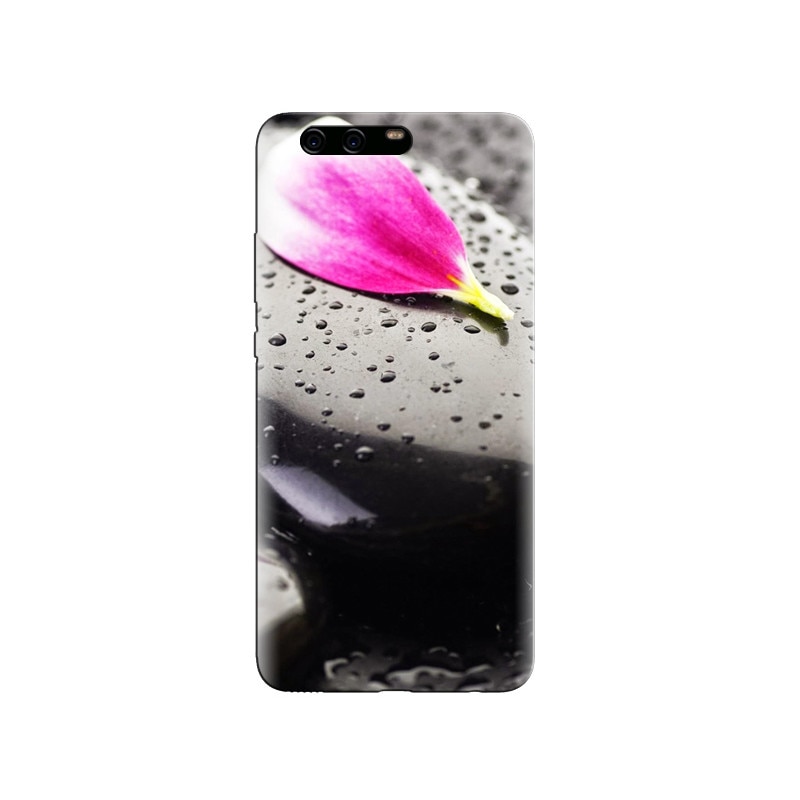 Husa Huawei P10 Purple Petal On Black Pebble Rock