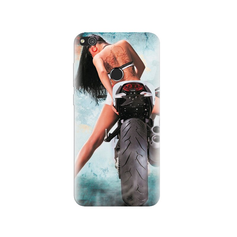 Husa Huawei P8 Lite 2017 Backless Hot Girl Riding Bike Cool