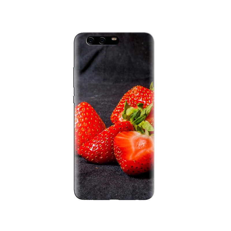 Husa Huawei P10 Strawberry With Black Background