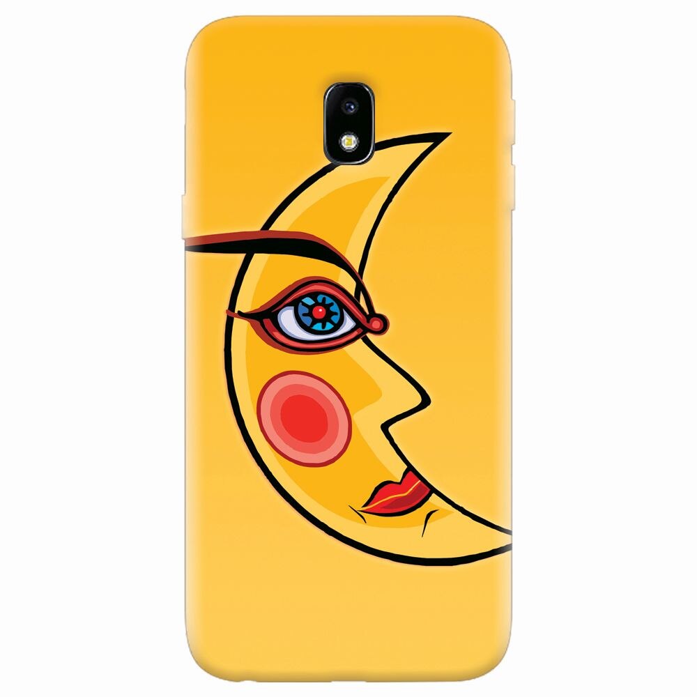 Husa silicon pentru Samsung Galaxy J7 Pro 2017, Yellow Moon