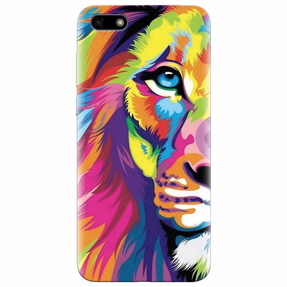 Husa silicon pentru Huawei Y5 2018, Colorfull Lion 002