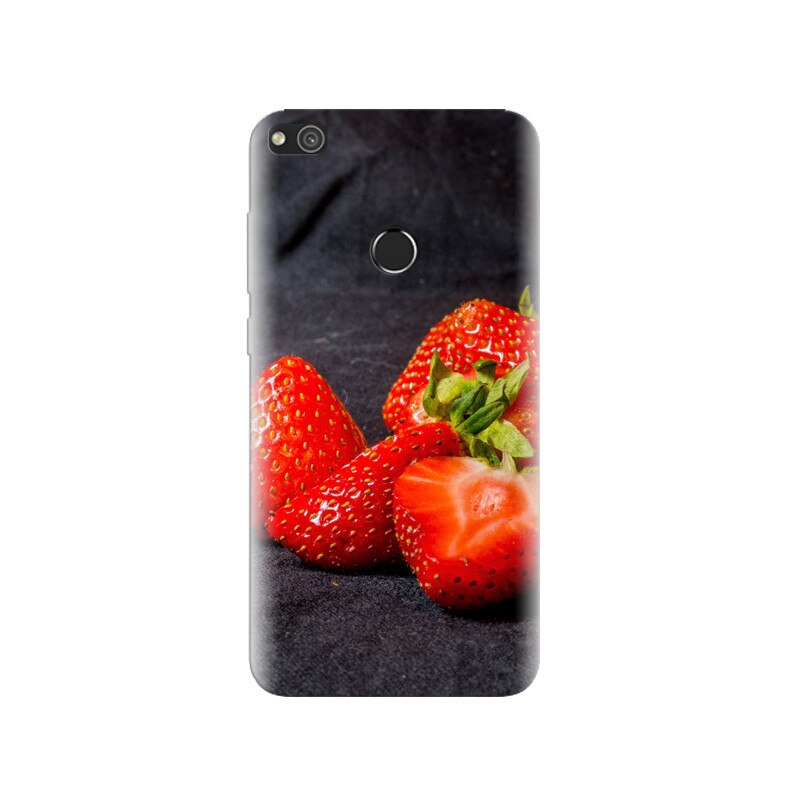 Husa Huawei P8 Lite 2017 Strawberry With Black Background