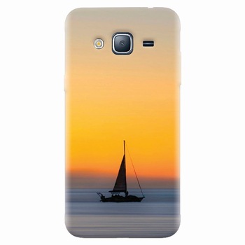 Husa silicon pentru Samsung Galaxy J5 2015, Wind Sail Boat Ocean Sunset Husa silicon pentru Samsung Galaxy J5 2015, Wind Sail Boat Ocean Sunset