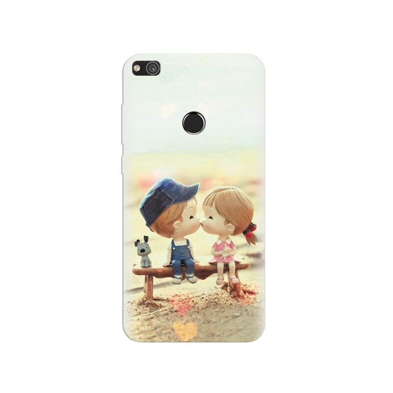 Husa Huawei P8 Lite 2017 Two Lovely Couple Cartoon Wallpaprs