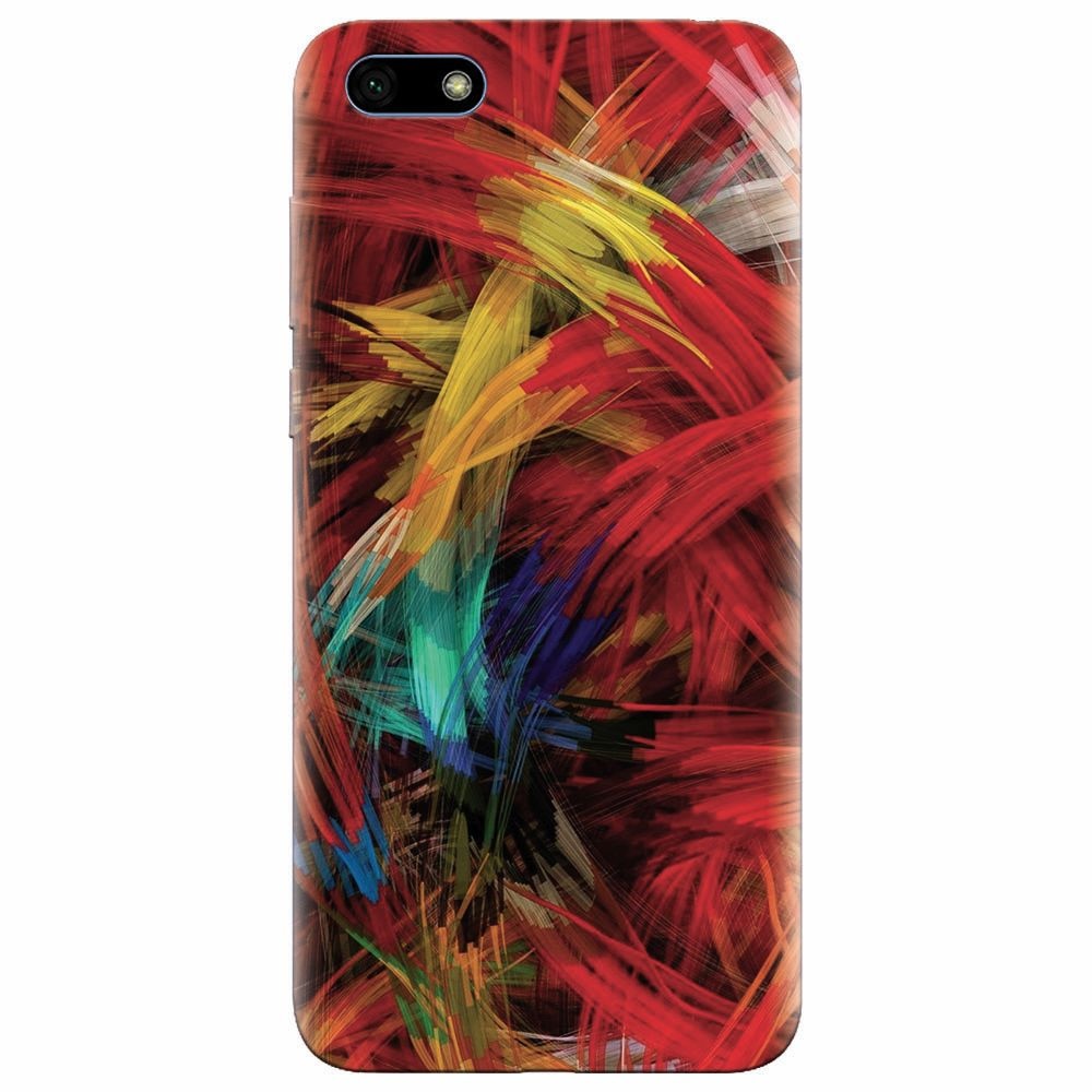 Husa silicon pentru Huawei Y5 Prime 2018, Colorful Digital Painting Strokes
