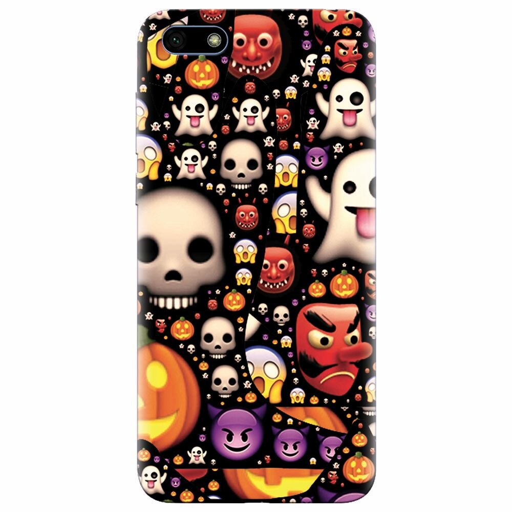 Husa silicon pentru Huawei Y5 Prime 2018, Emoji Mess
