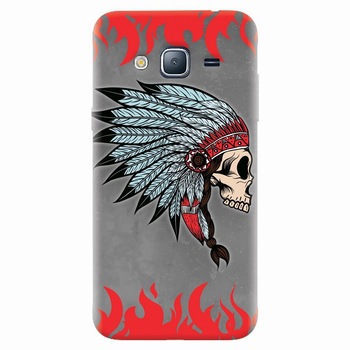Husa silicon pentru Samsung Galaxy J7 2015, Indian Skull Husa silicon pentru Samsung Galaxy J7 2015, Indian Skull