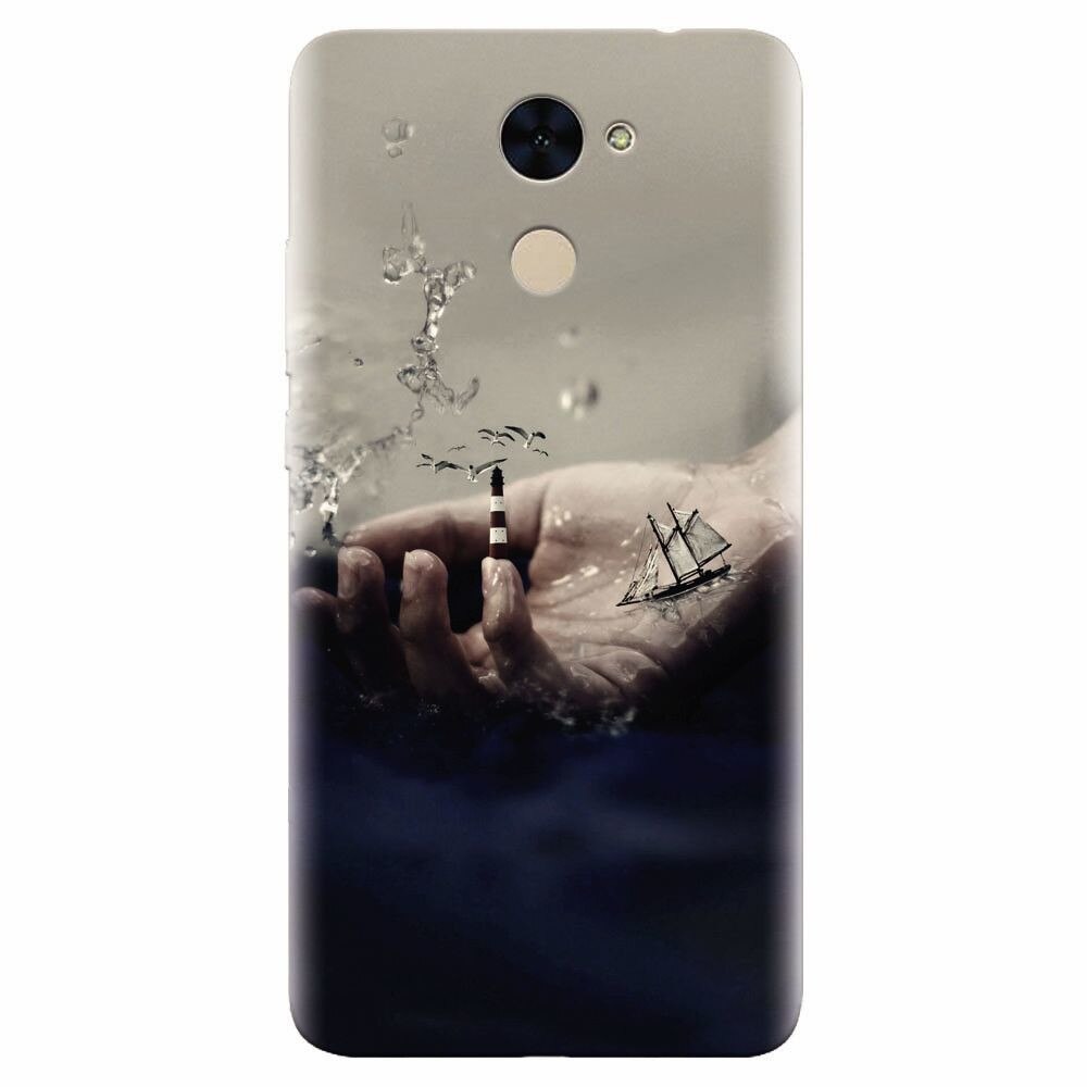 Husa silicon pentru Huawei Nova Lite Plus, 3D Hand Ocean Render