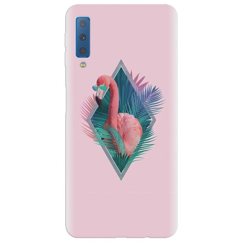 Husa silicon pentru Samsung Galaxy A7 2018, Flamingo With Sunglass