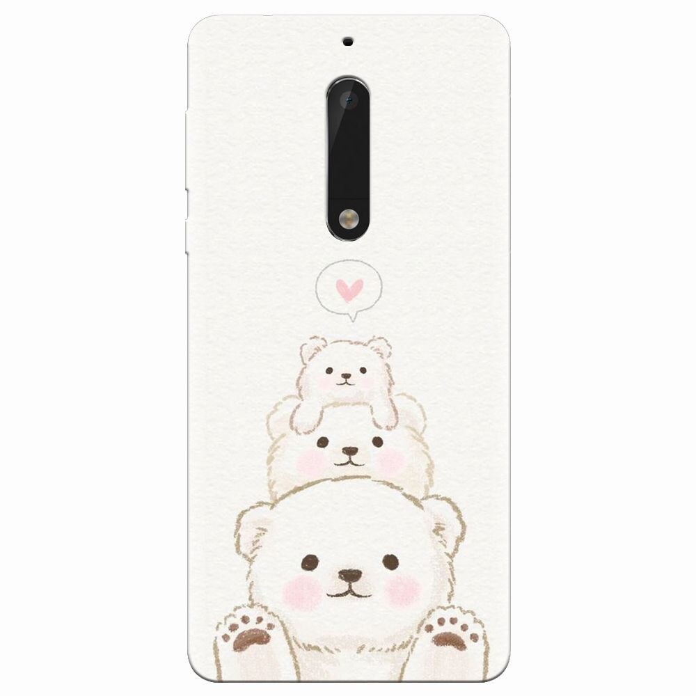 Husa silicon pentru Nokia 5, Family Bear