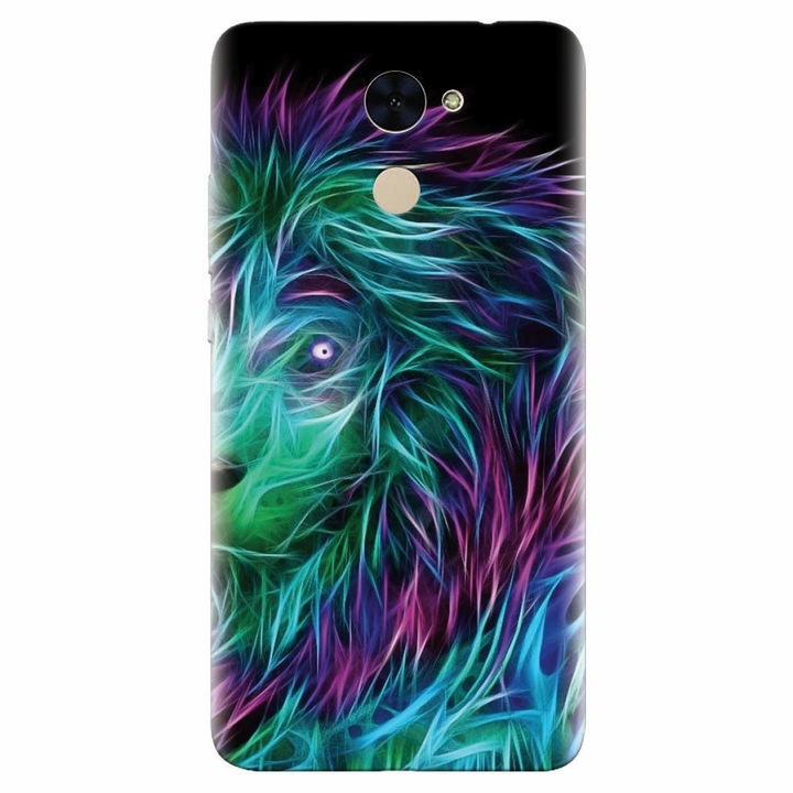 Силиконов кейс съвместим с Huawei Enjoy 7 Plus, Abstract Lion 002