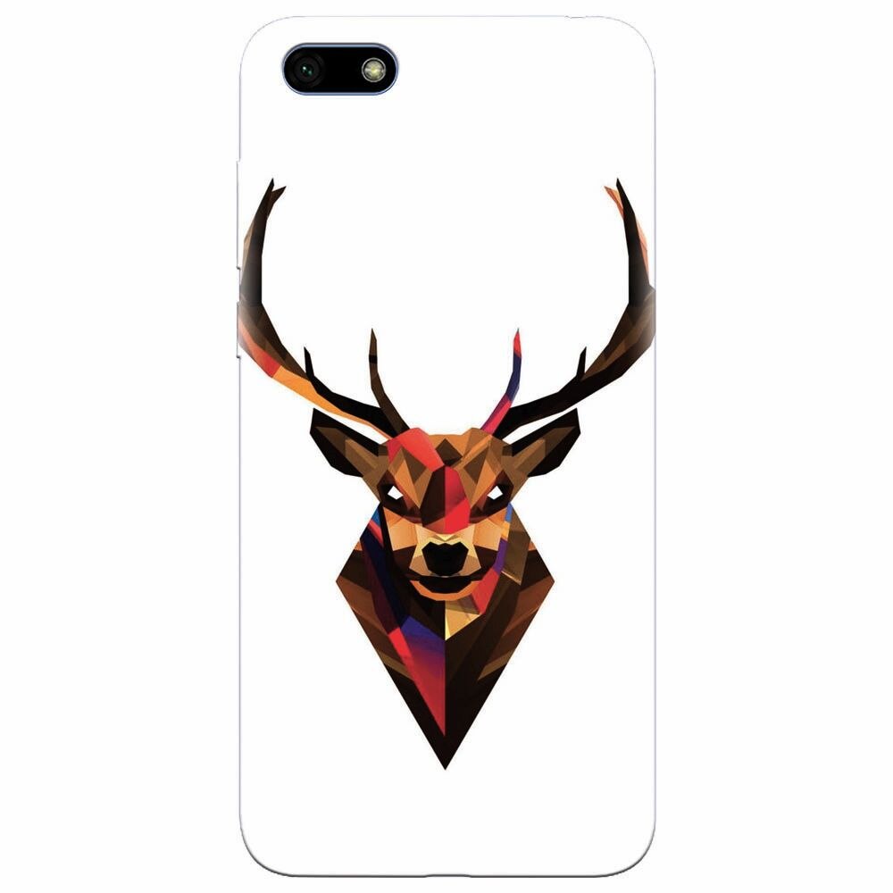 Husa silicon pentru Huawei Y5 Prime 2018, Geometric Tibetan Antelope