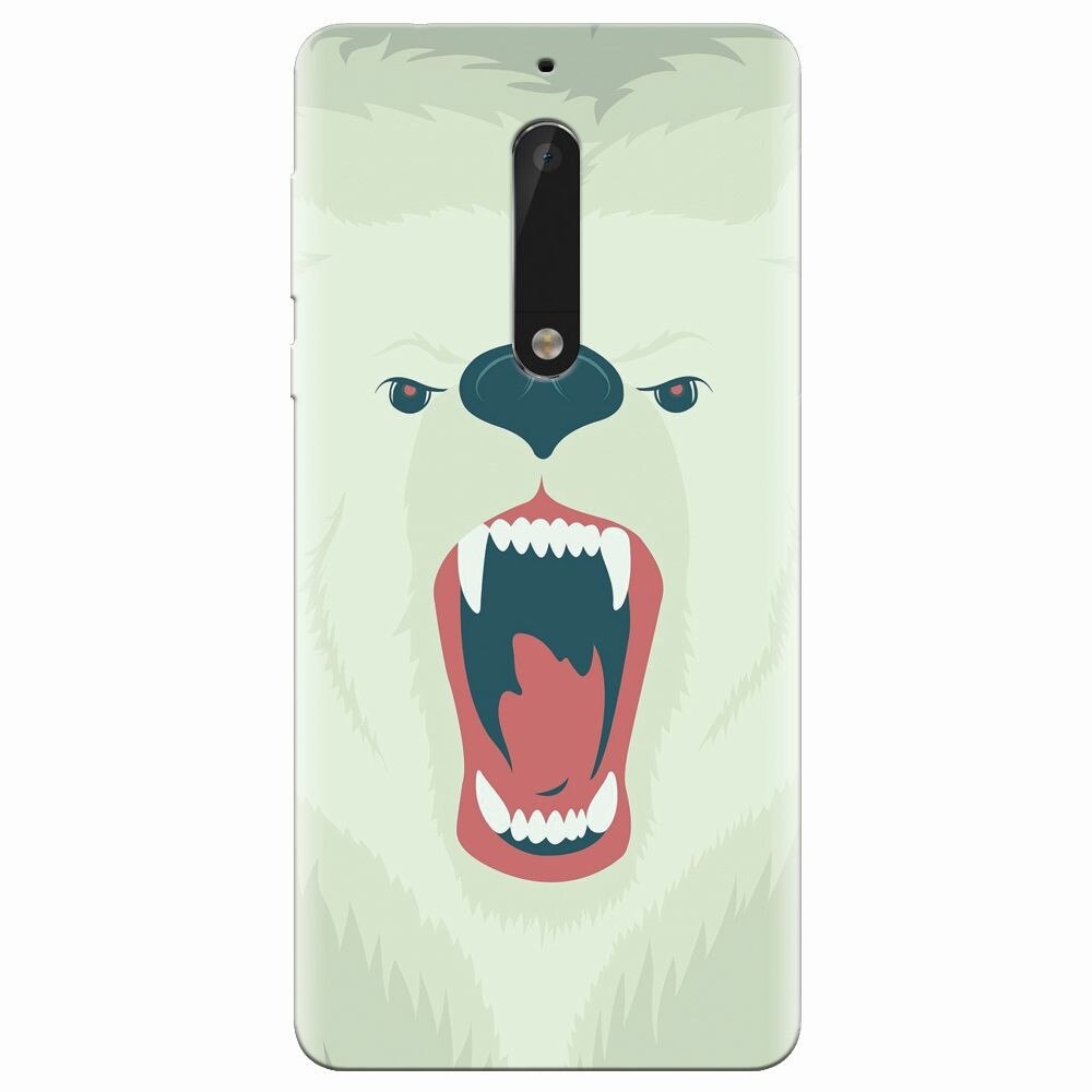 Husa silicon pentru Nokia 5, Fierce Polar Bear Winter