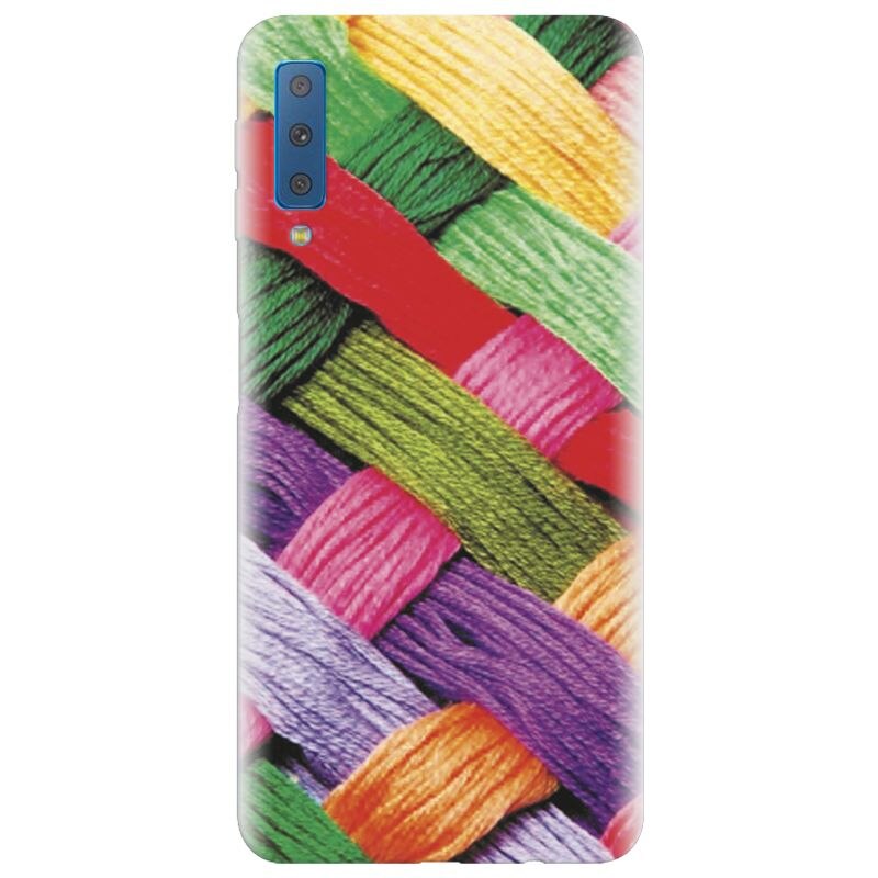 Husa silicon pentru Samsung Galaxy A7 2018, Colorful Woolen Art