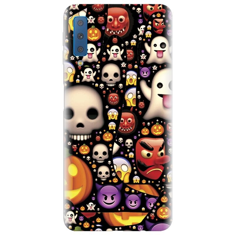 Husa silicon pentru Samsung Galaxy A7 2018, Emoji Mess