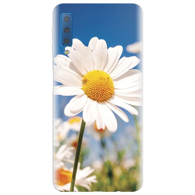Husa silicon pentru Samsung Galaxy A7 2018, Daisies Field Flowers