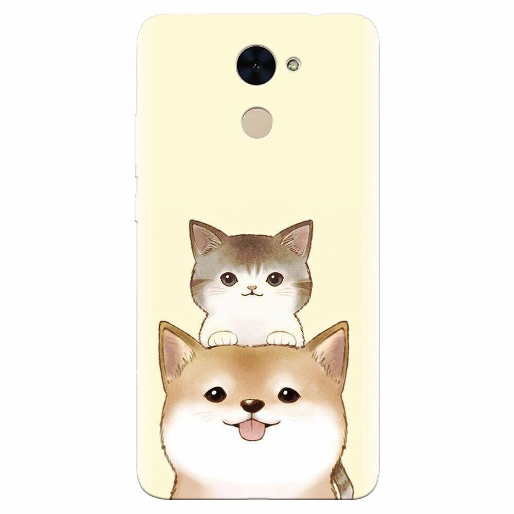 Husa silicon pentru Huawei Enjoy 7 Plus, Two Cat