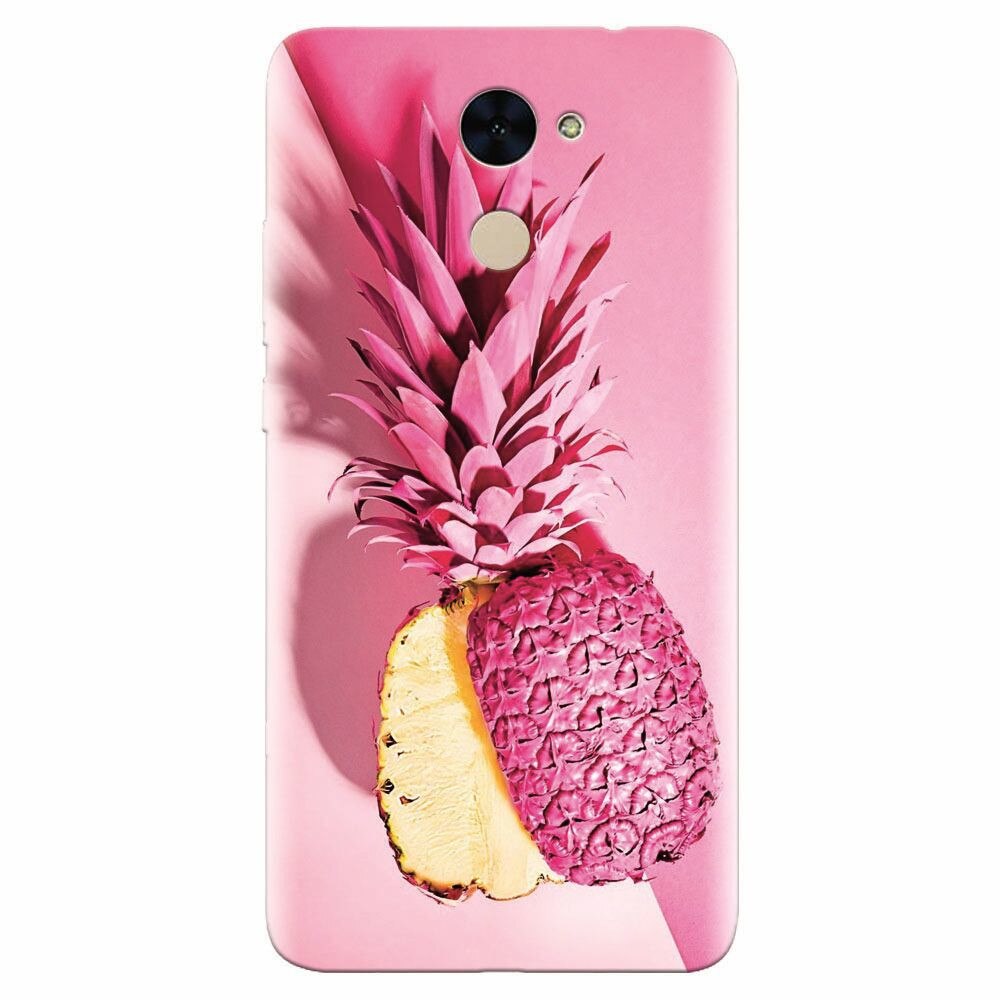 Husa silicon pentru Huawei Enjoy 7 Plus, Pink Pineapple