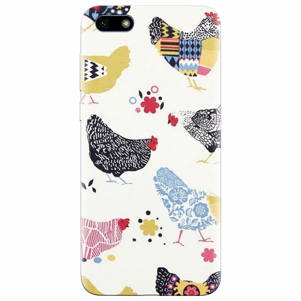 Husa silicon pentru Huawei Y5 Prime 2018, Chickens