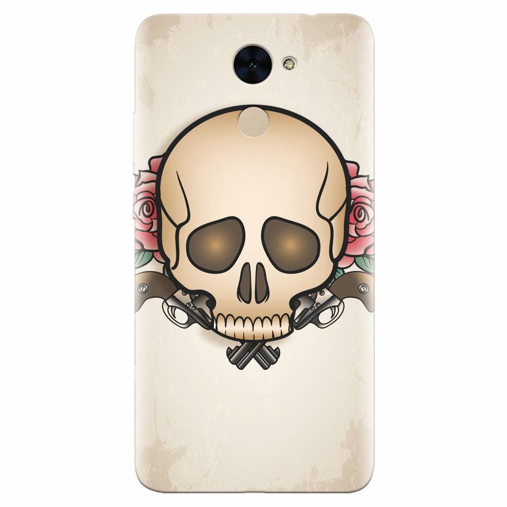 Husa silicon pentru Huawei Enjoy 7 Plus, Skulls And Roses