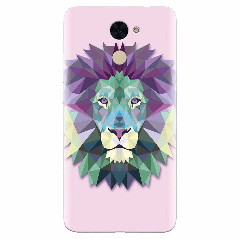 Husa silicon pentru Huawei Y7 Prime 2017, Polygon Lion