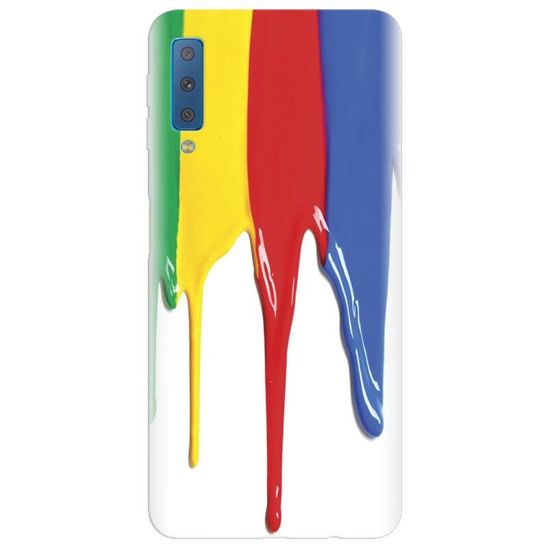 Husa silicon pentru Samsung Galaxy A7 2018, Dripping Colorful Paint