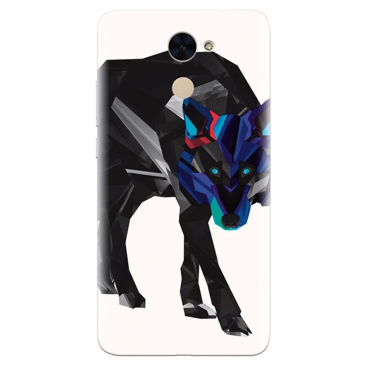 Силиконов кейс съвместим с Huawei Enjoy 7 Plus, Abstract Wolf