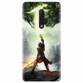 Husa silicon pentru Nokia 5, Green Dragon Husa silicon pentru Nokia 5, Green Dragon