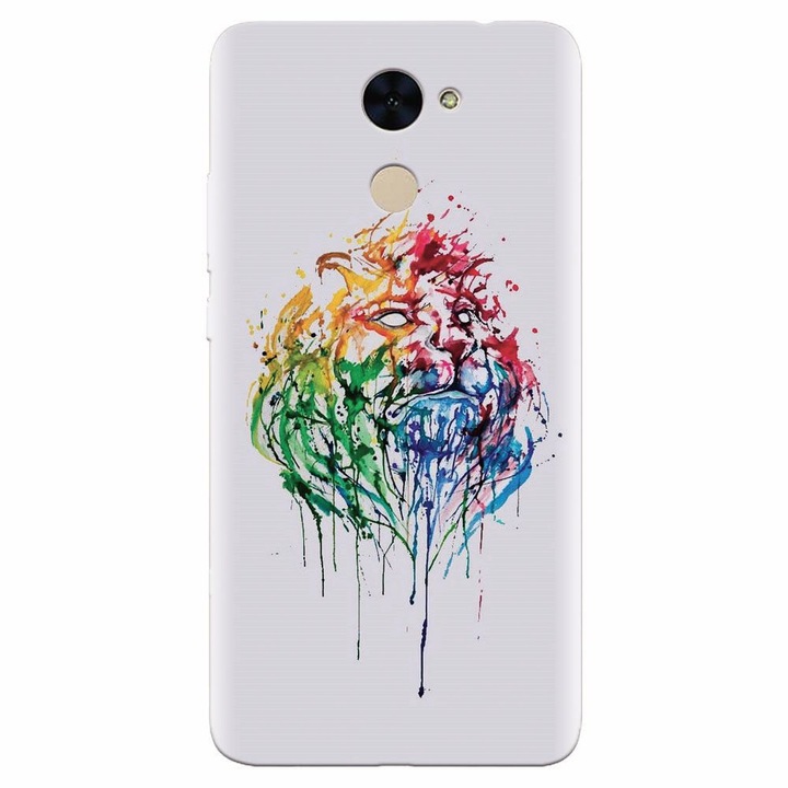 Силиконов кейс за Huawei Enjoy 7 Plus, Paint Illustration Lion Head