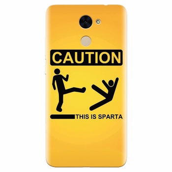Husa silicon pentru Huawei Y7 Prime 2017, This Is Sparta Funny Illustration Husa silicon pentru Huawei Y7 Prime 2017, This Is Sparta Funny Illustration