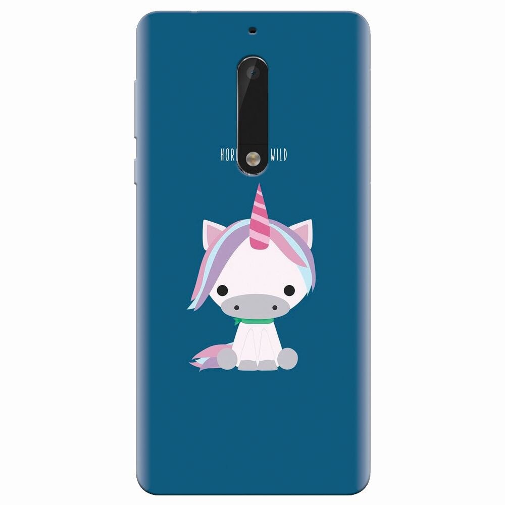 Husa silicon pentru Nokia 5, Horn To Be Wild Cute Unicorn