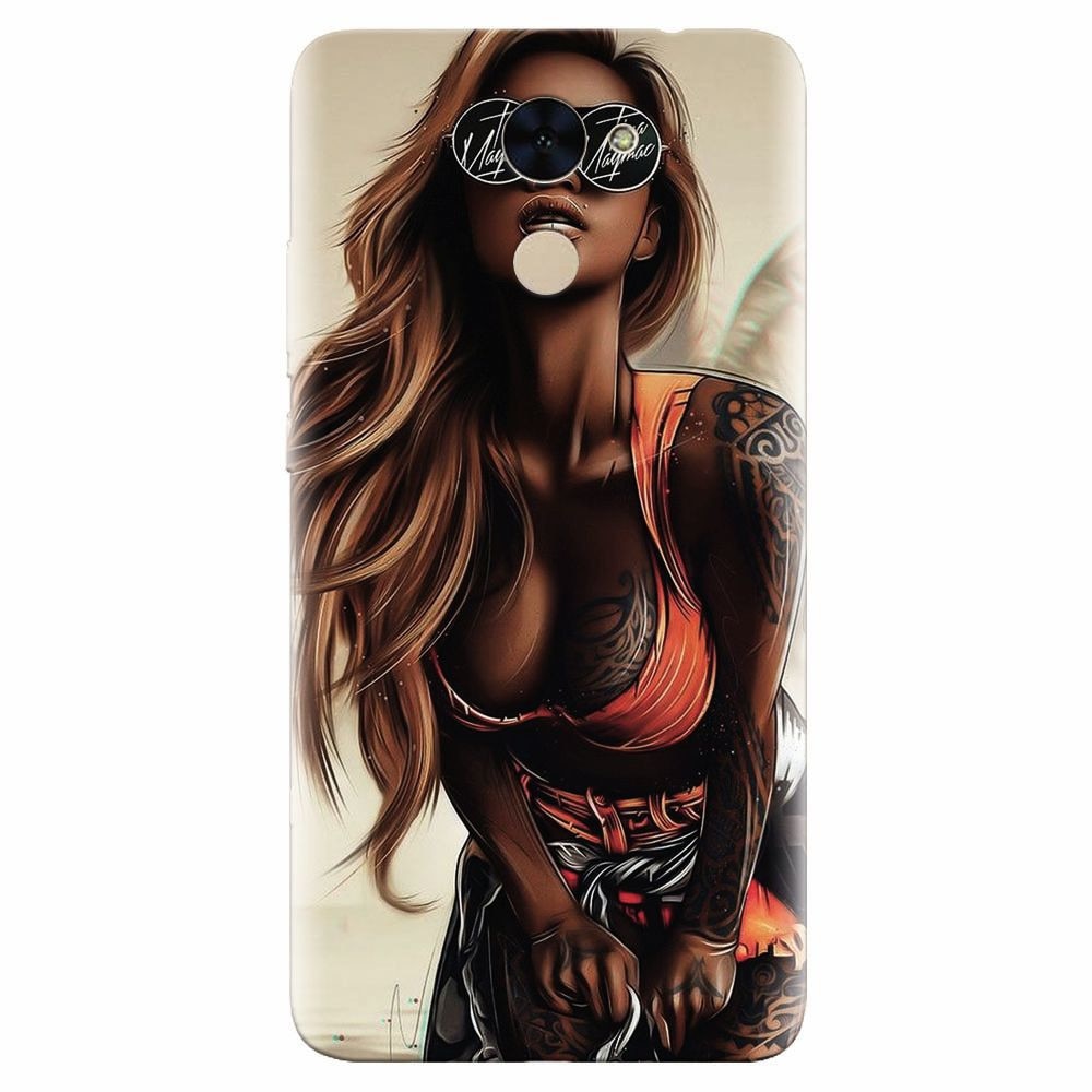 Husa silicon pentru Huawei Y7 Prime 2017, Tattoed Girl