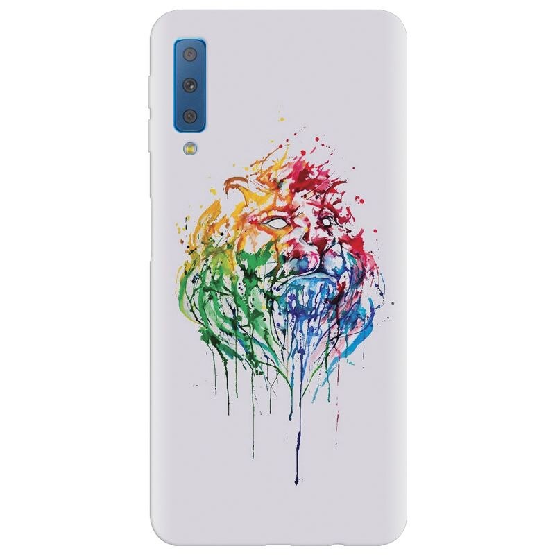 Husa silicon pentru Samsung Galaxy A7 2018, Paint Illustration Lion Head