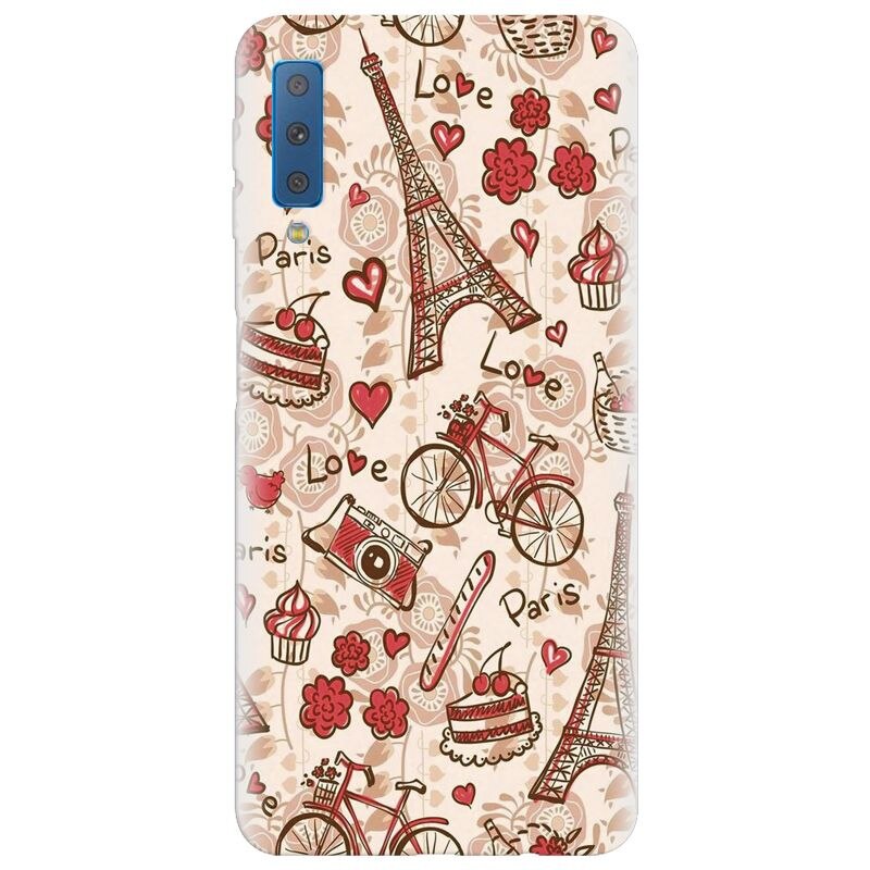 Husa silicon pentru Samsung Galaxy A7 2018, Paris Love