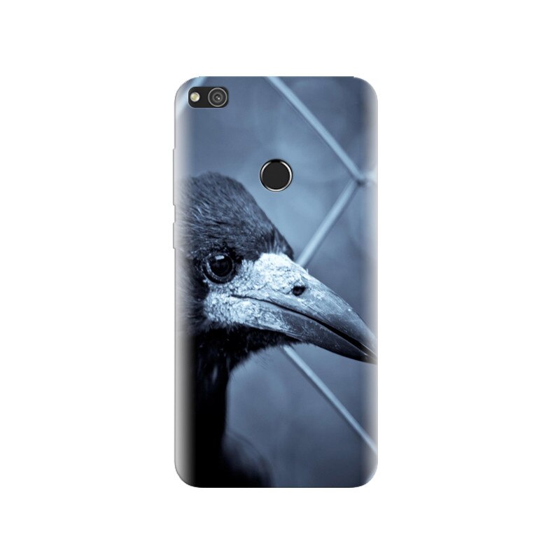 Husa Huawei P8 Lite 2017 Black Crow Profile Dark Background