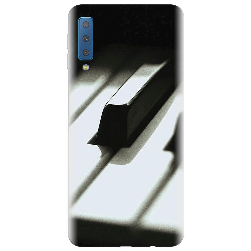 Husa silicon pentru Samsung Galaxy A7 2018, Piano Key Close Up Macro