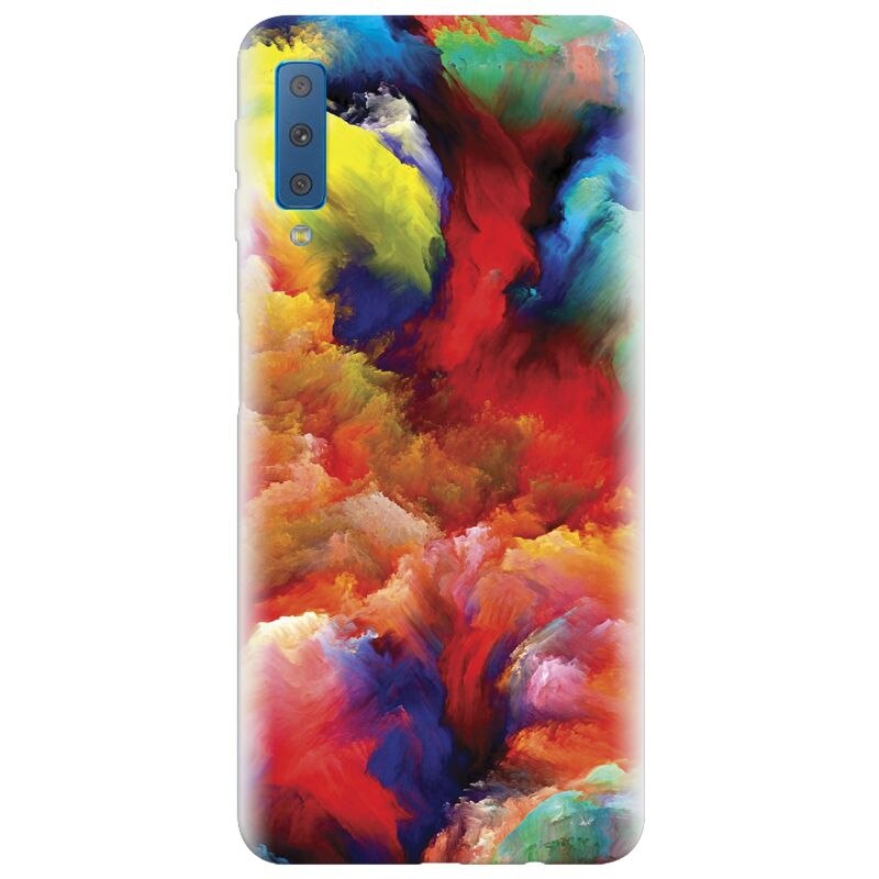 Husa silicon pentru Samsung Galaxy A7 2018, Oil Painting Colorful Strokes