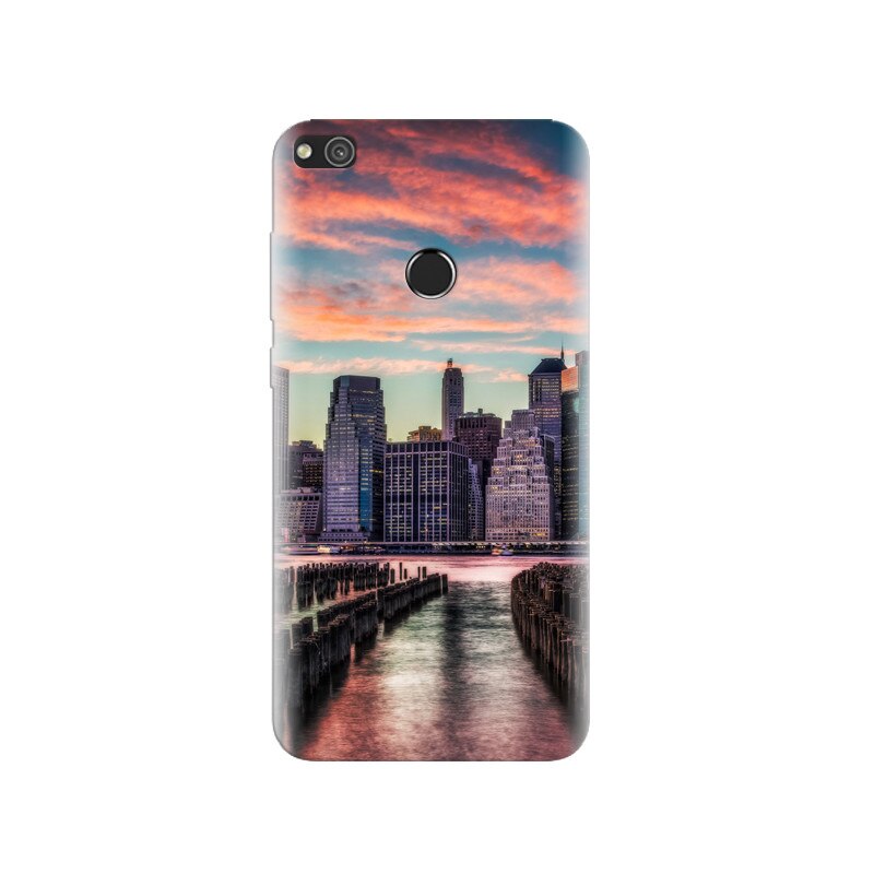 Husa Huawei P8 Lite 2017 Sunset Light Over City Shades Of Purple