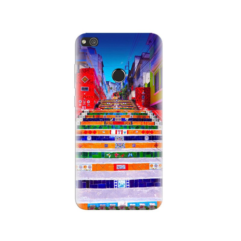 Husa Huawei P8 Lite 2017 Brazil Landscape Colorful Stairs Buildings
